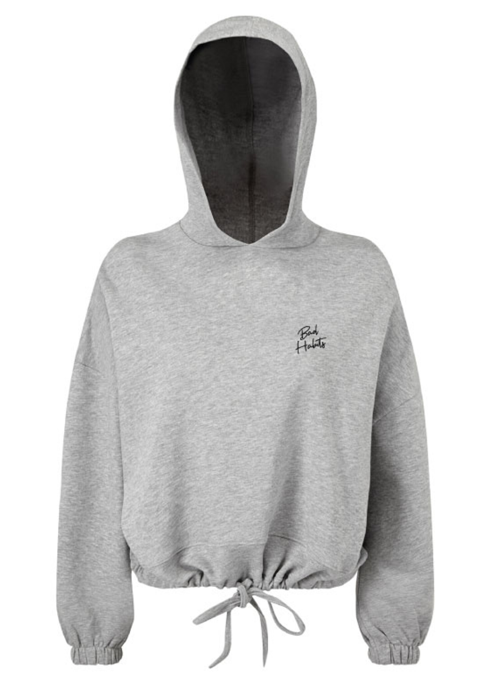 SIGNATURE CROPPED OVERSIZED HOODIE GREY