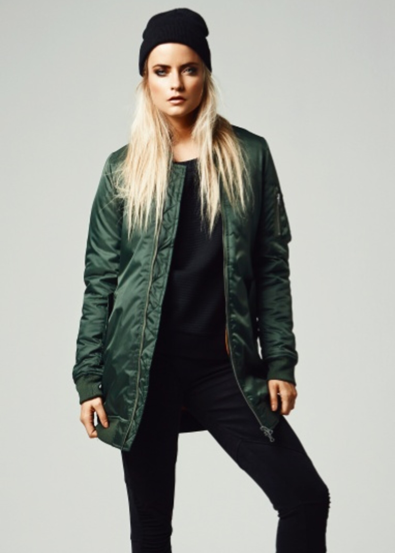 BASIC LONG BOMBER JKT OLIVE (WMN)