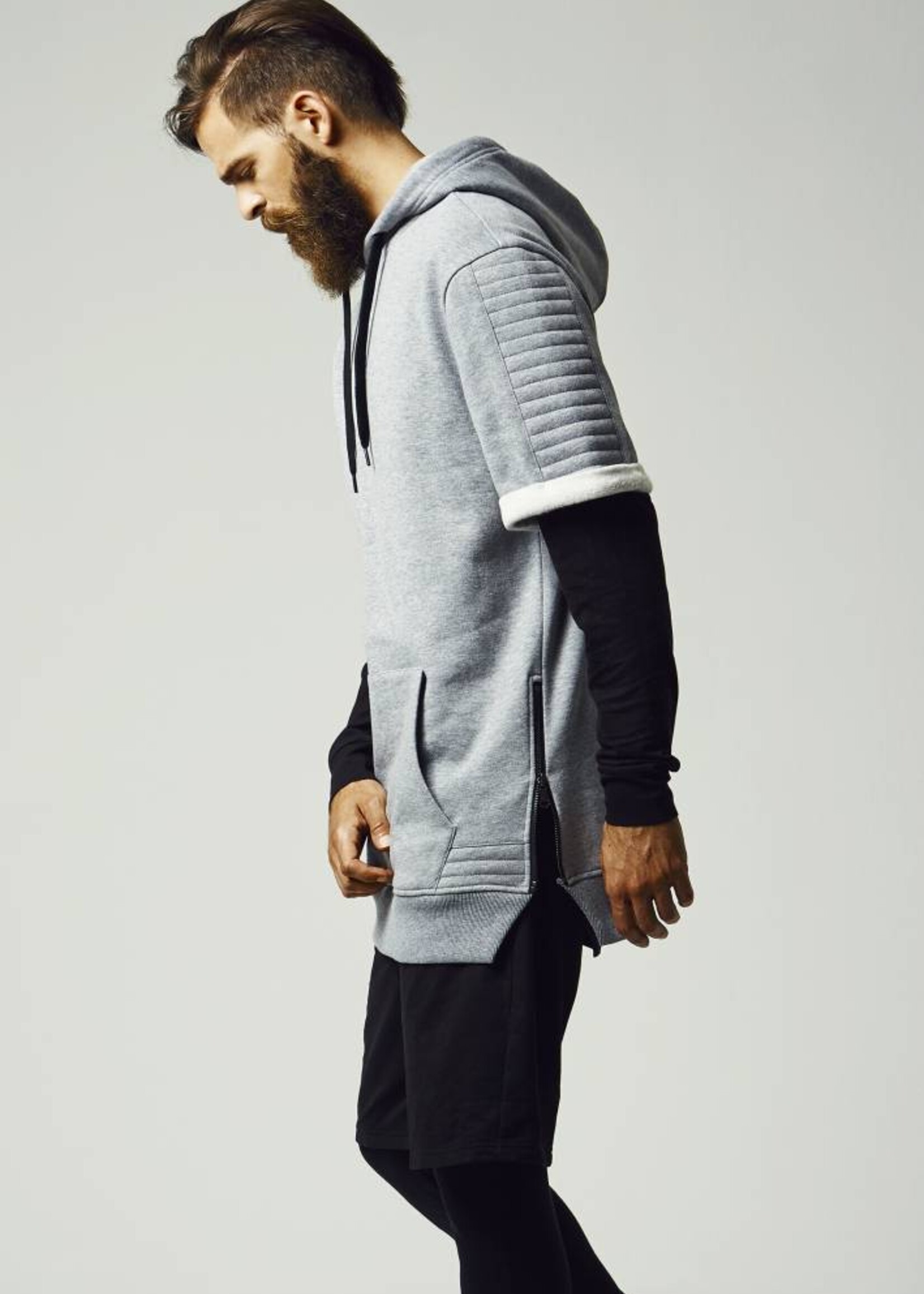 SIDE-ZIP SHORT SLEEVE HOODY (MEN)