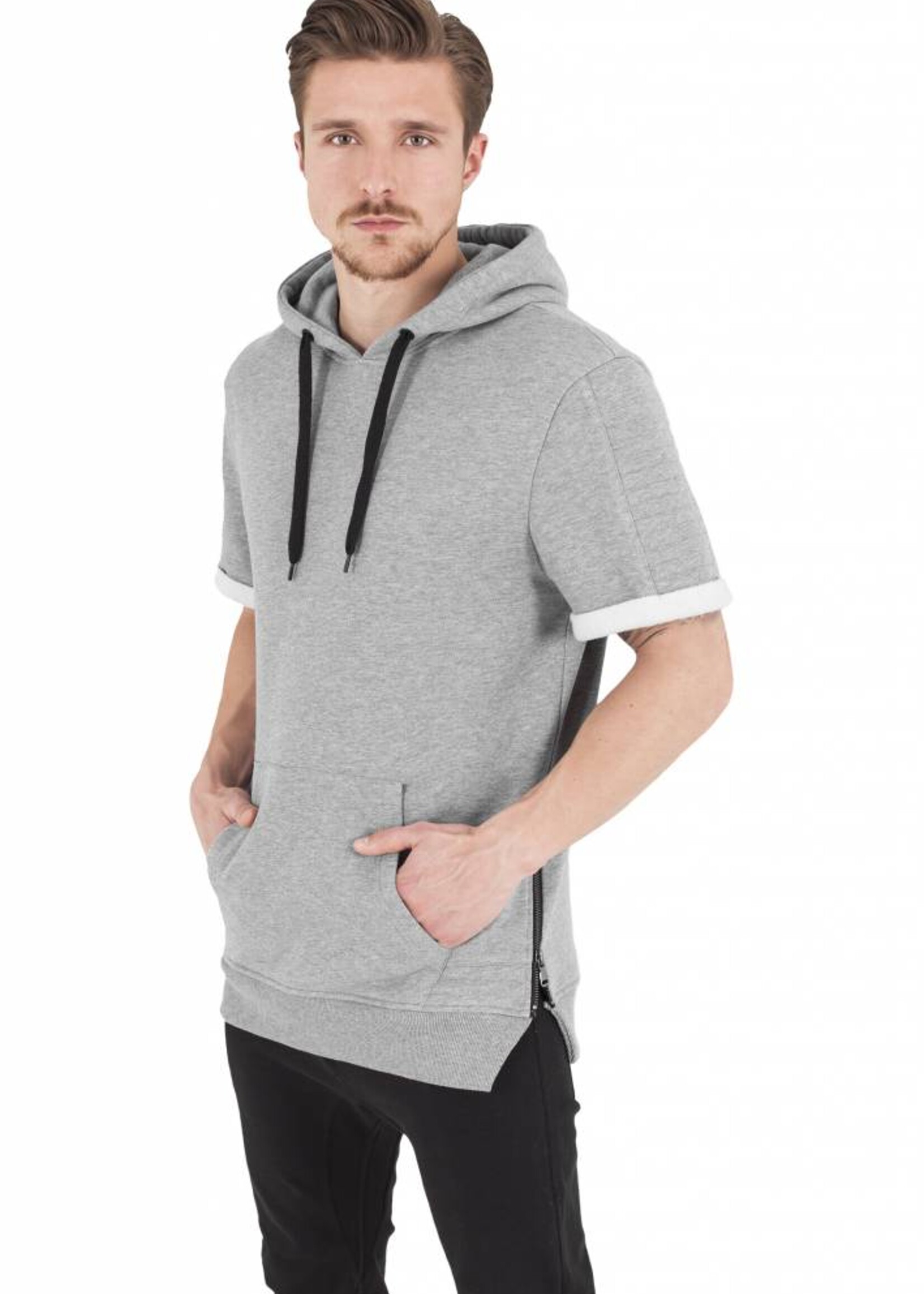 SIDE-ZIP SHORT SLEEVE HOODY (MEN)