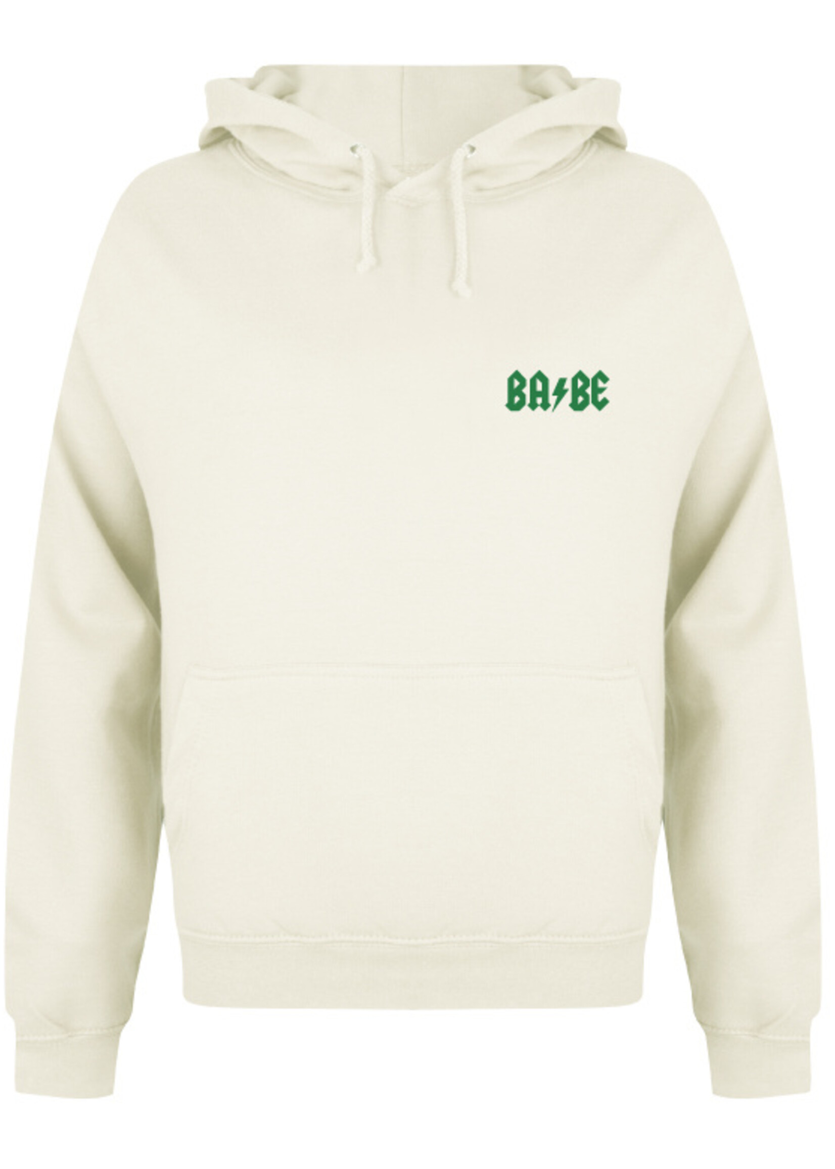 BABE BABE BABE HOODIE CREAM/GREEN