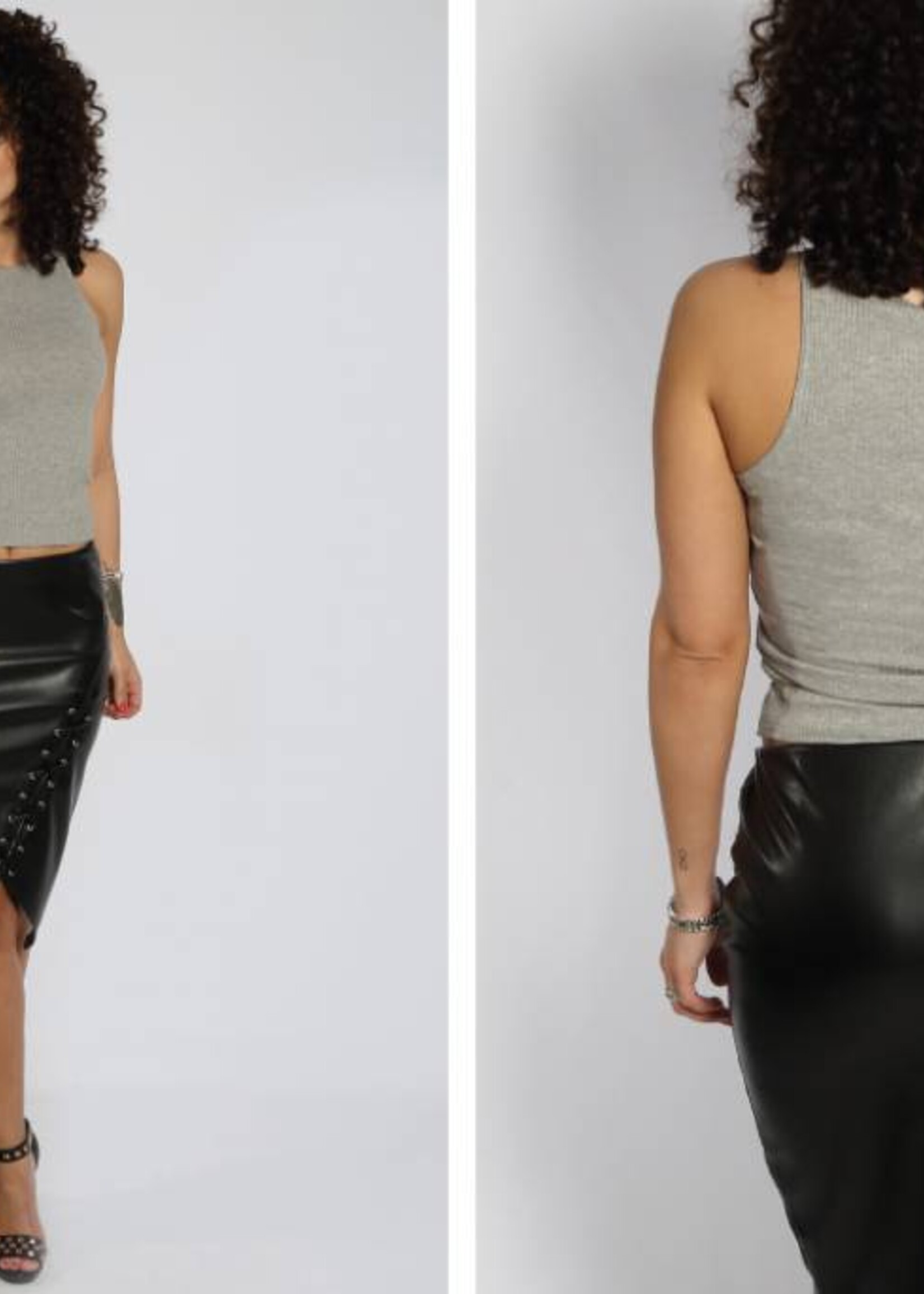 RIBBED CROP TOP GREY