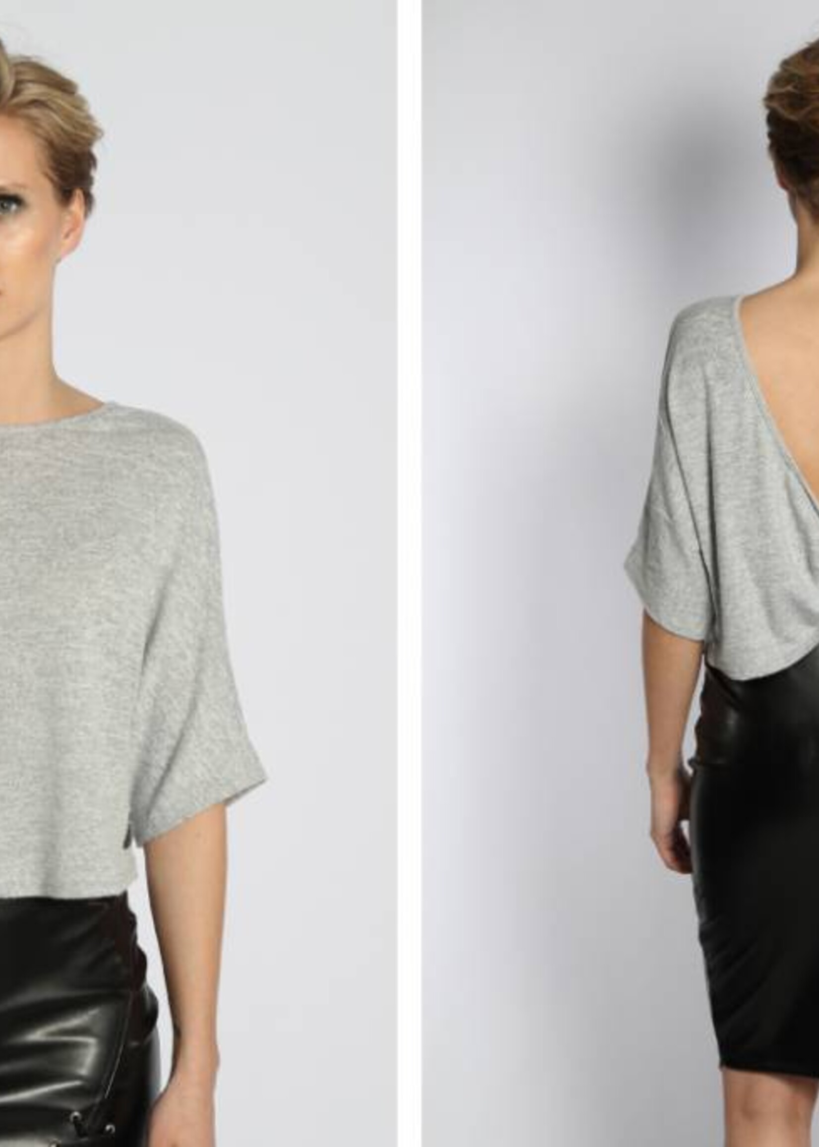 SIXTH JUNE TWISTED CROP TOP GREY