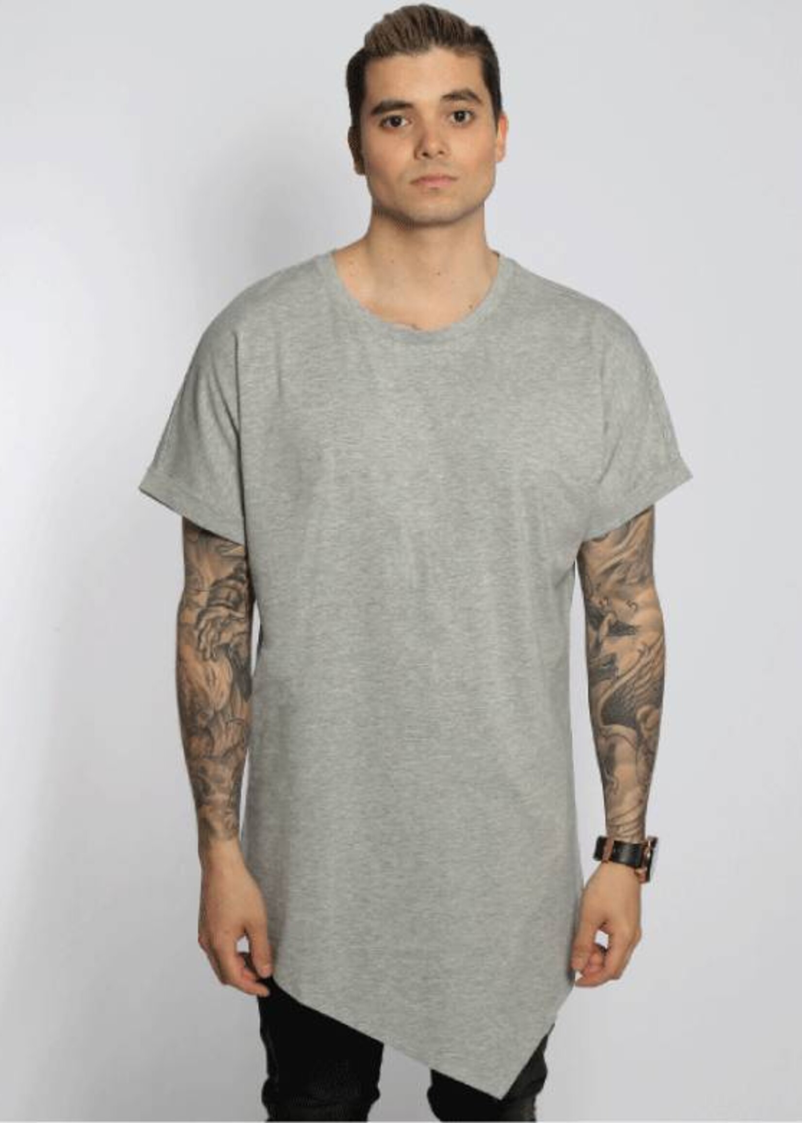 ASYMMETRIC LONG TEE GREY