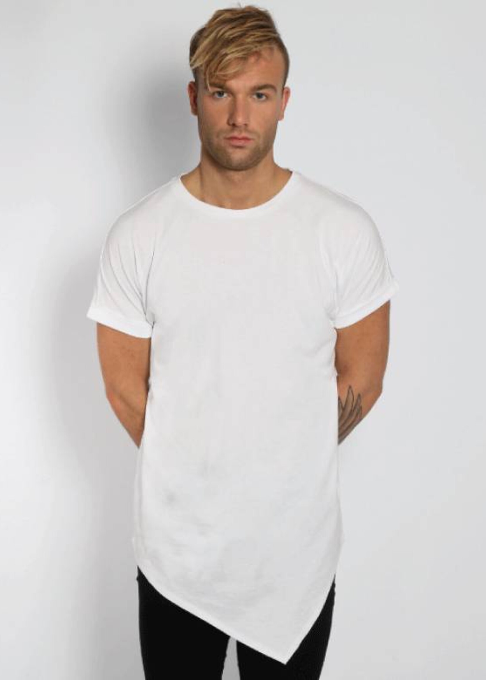 ASYMMETRIC LONG TEE WHITE