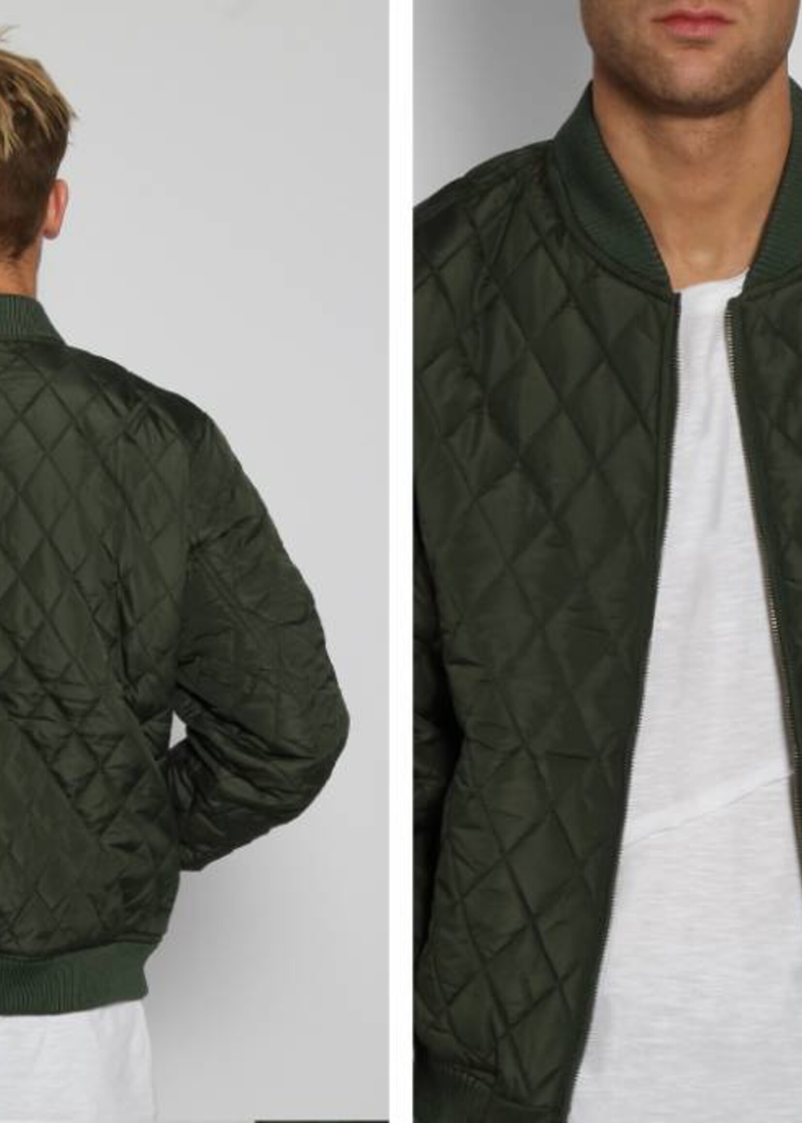 QUILT BOMBER JKT OLIVE (MEN)