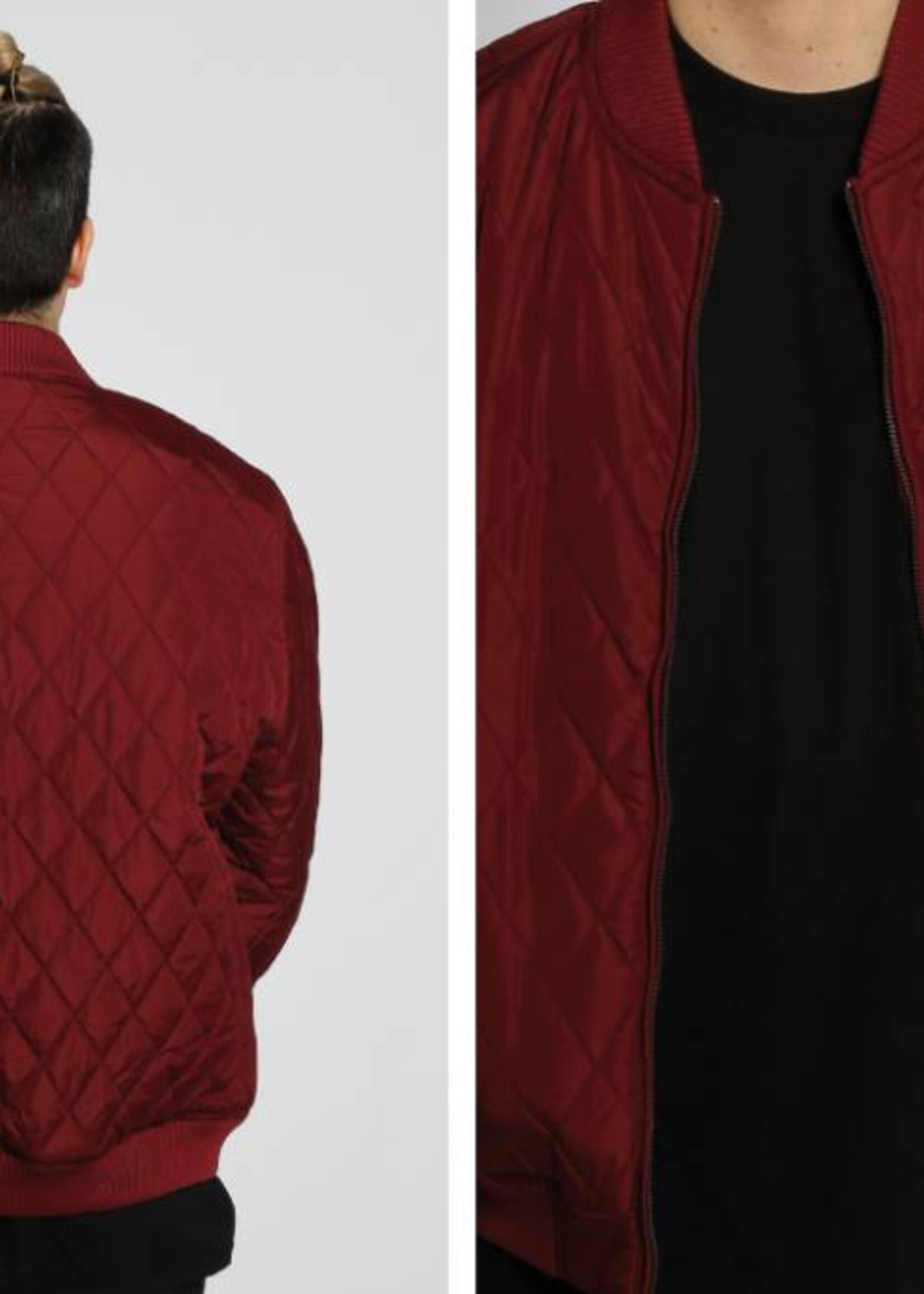 QUILT BOMBER JKT BURGUNDY (MEN)
