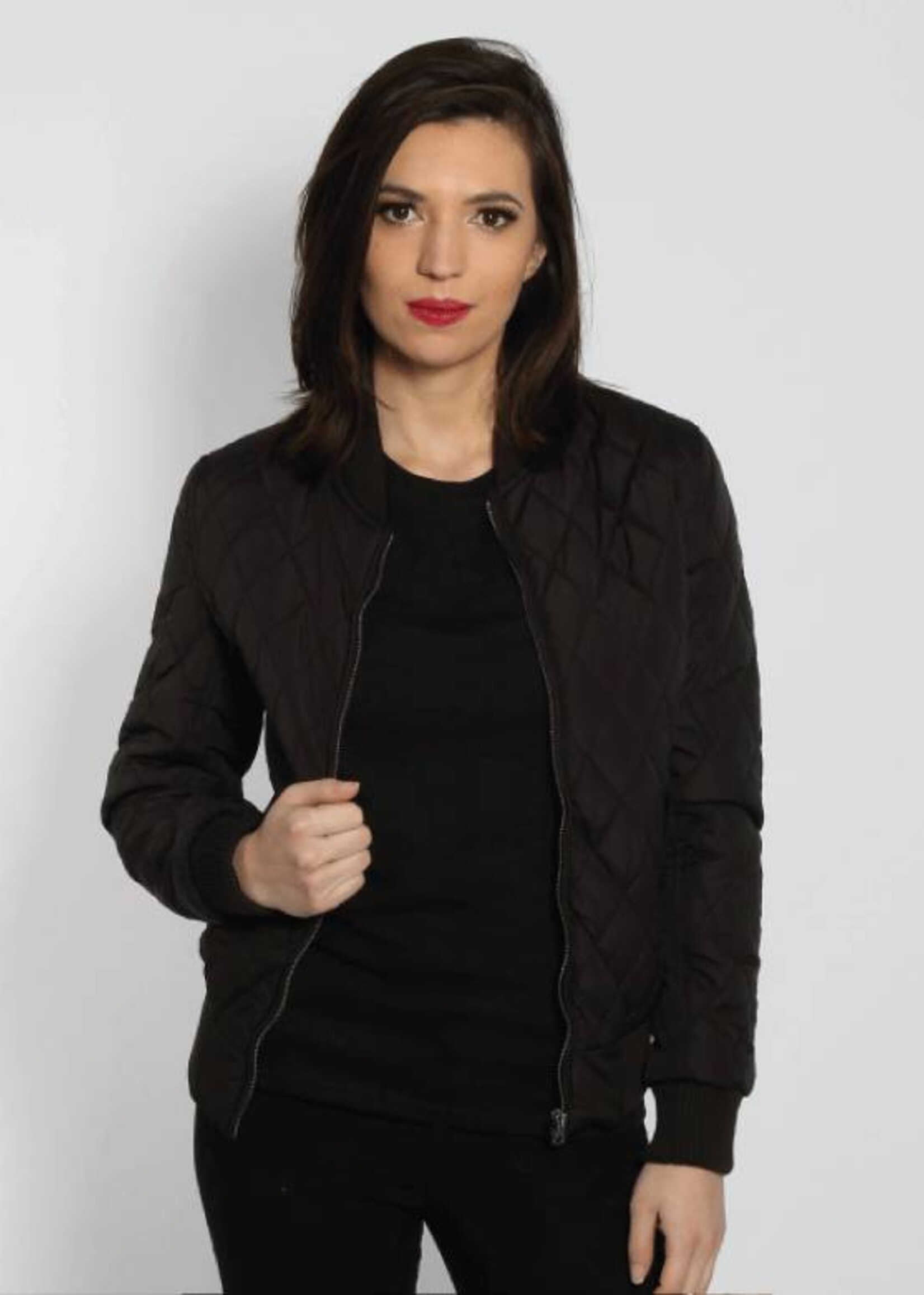 QUILT BOMBER JACKET BLACK (WMN)