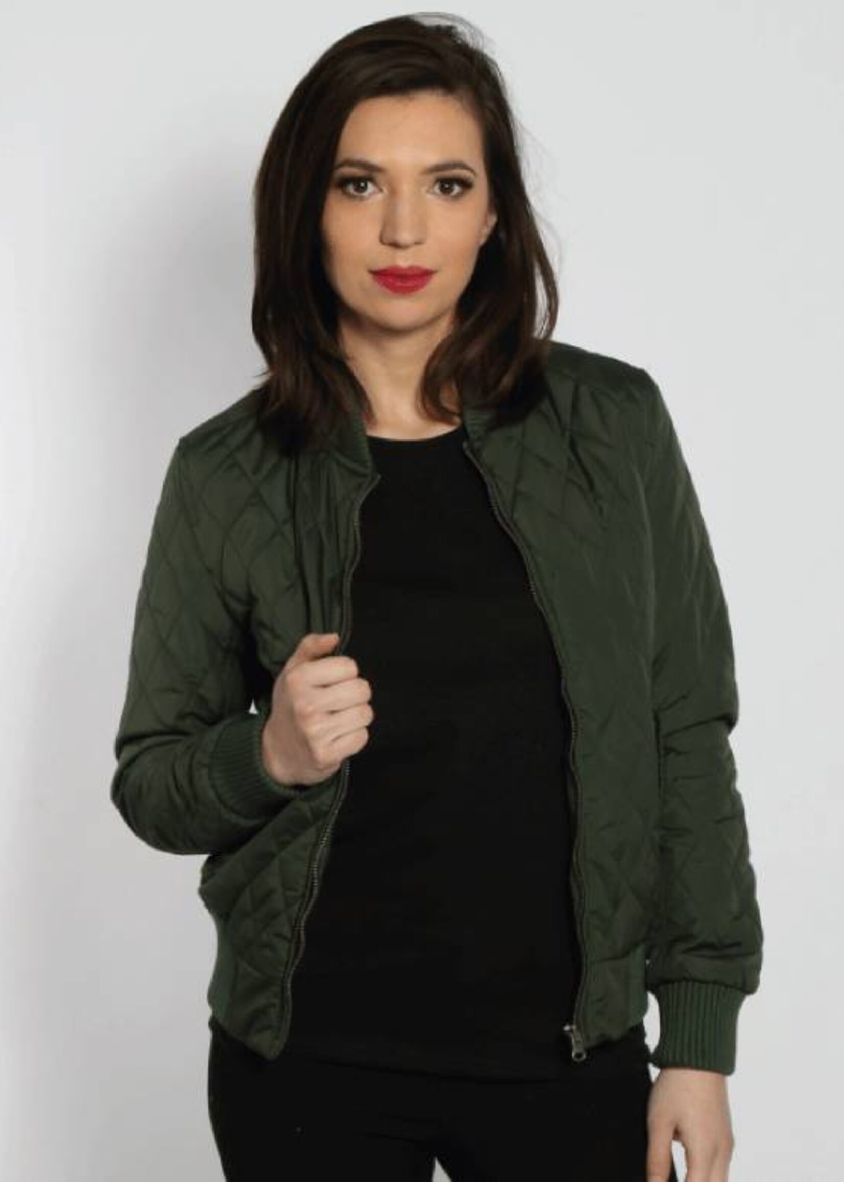 QUILT BOMBER JACKET OLIVE (WMN)