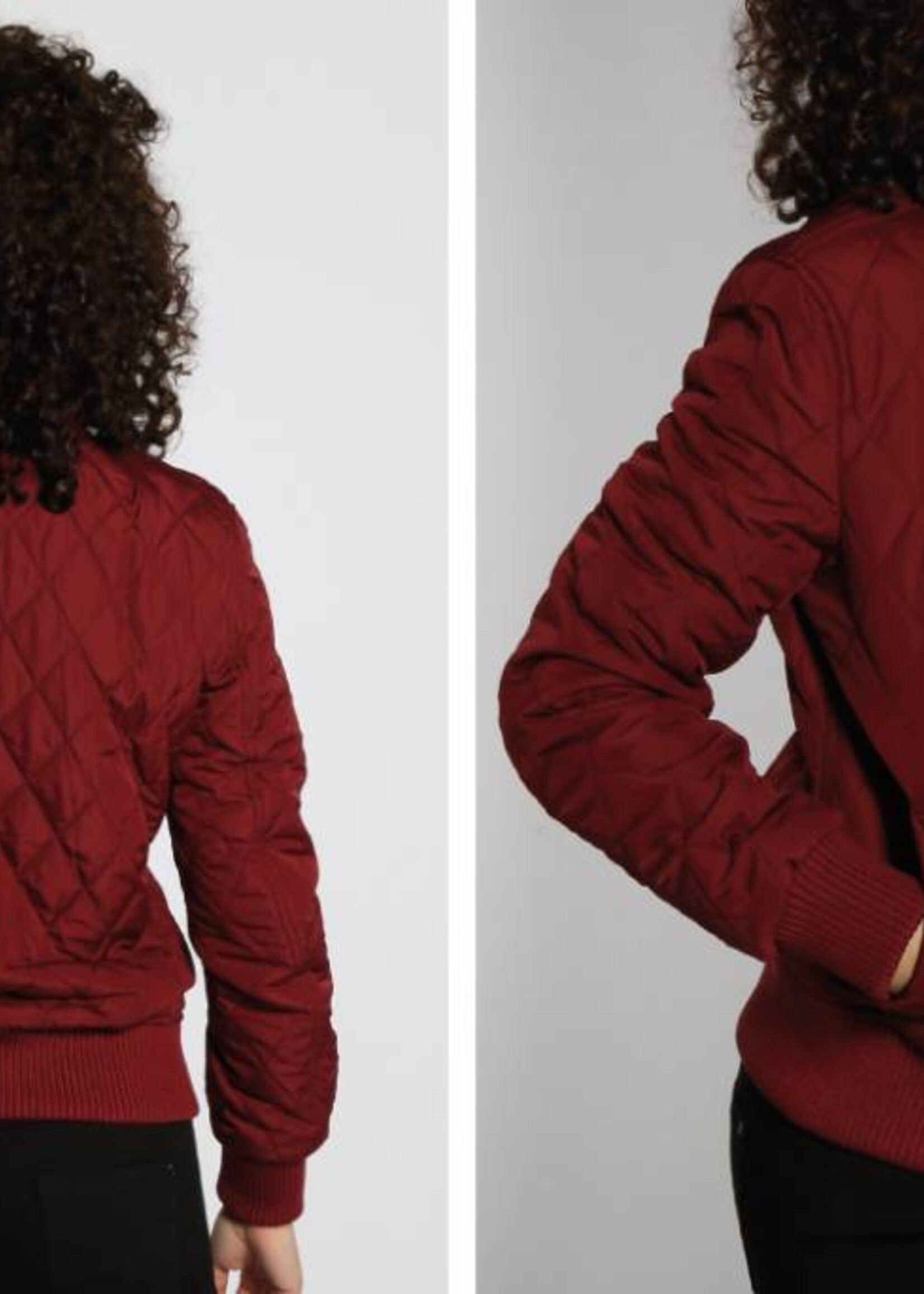 QUILT BOMBER JACKET BURGUNDY (WMN)