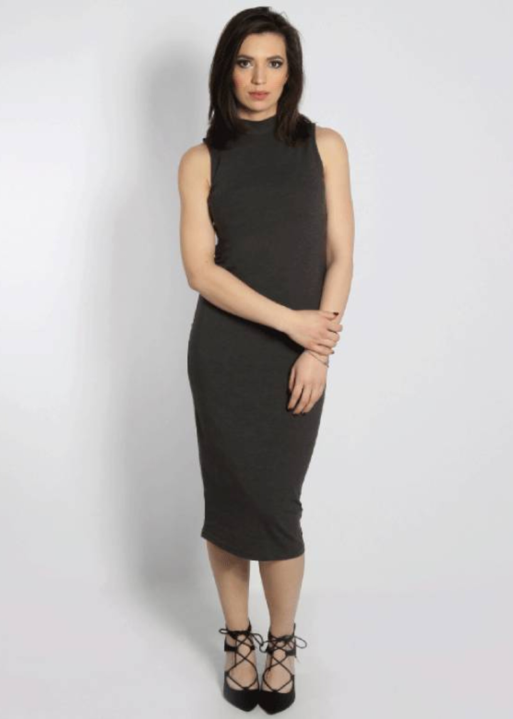 TURTLENECK DRESS GREY