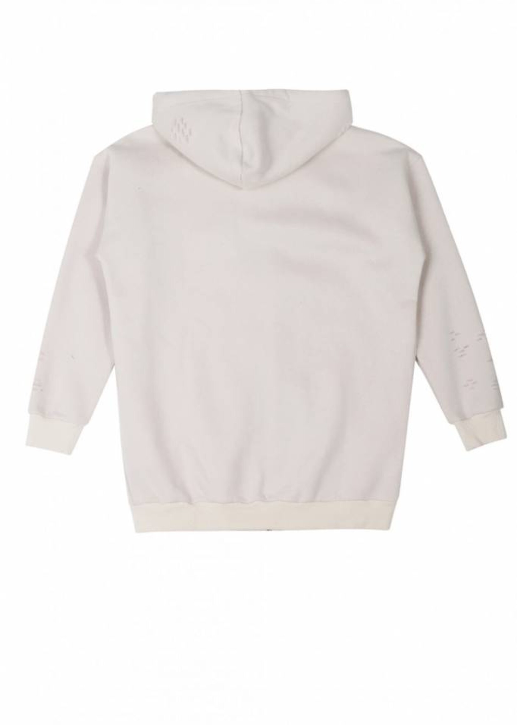 SIXTH JUNE DESTROYED ZIP UP HOODIE BEIGE