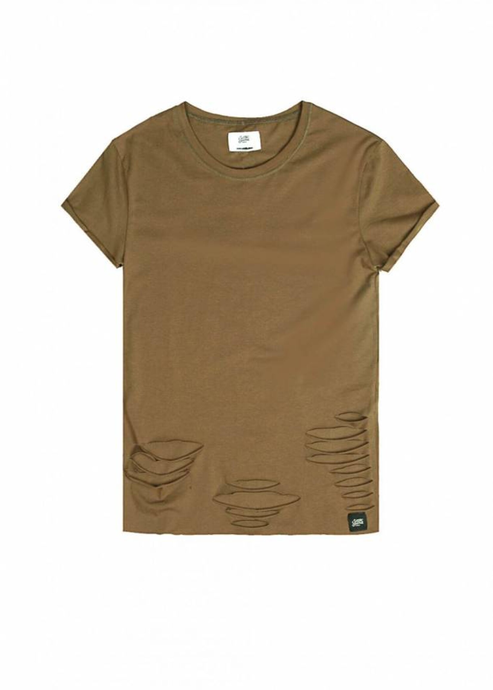 SIXTH JUNE DESTROYED TEE KHAKI (WMN)