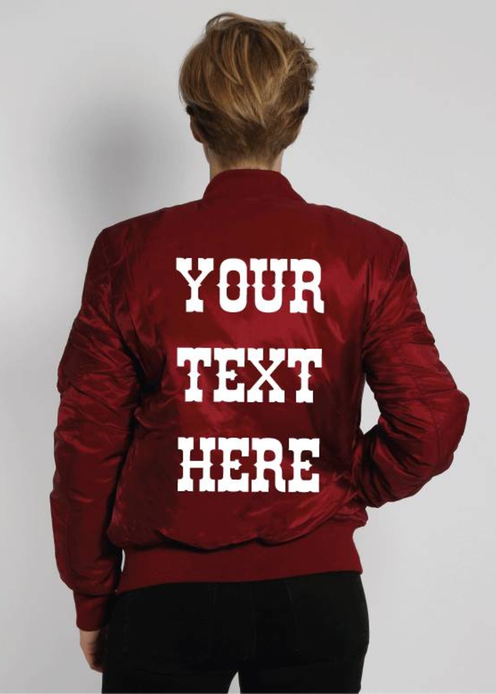 CUSTOM TEXT BOMBER (WMN)