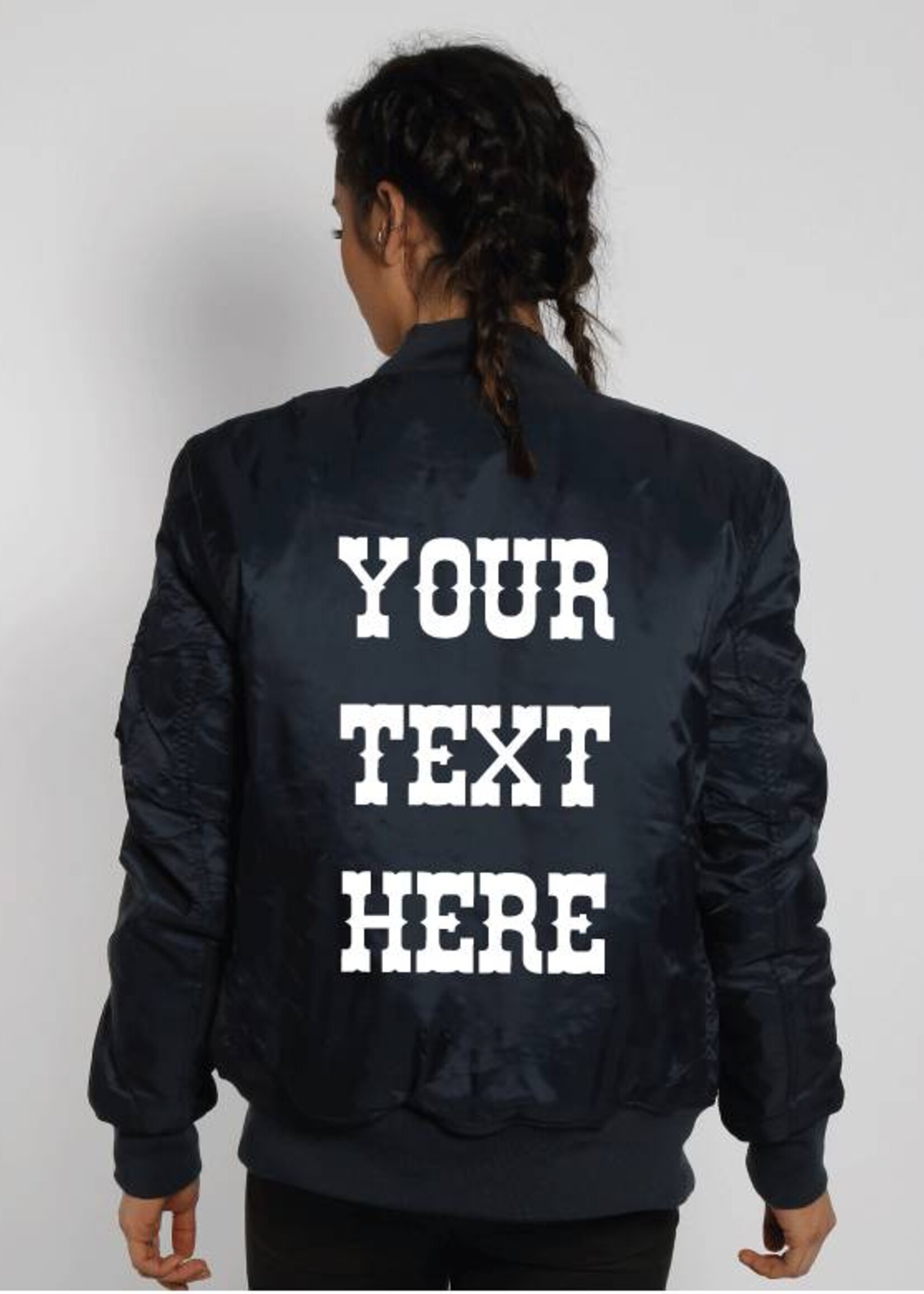 CUSTOM TEXT BOMBER (WMN)