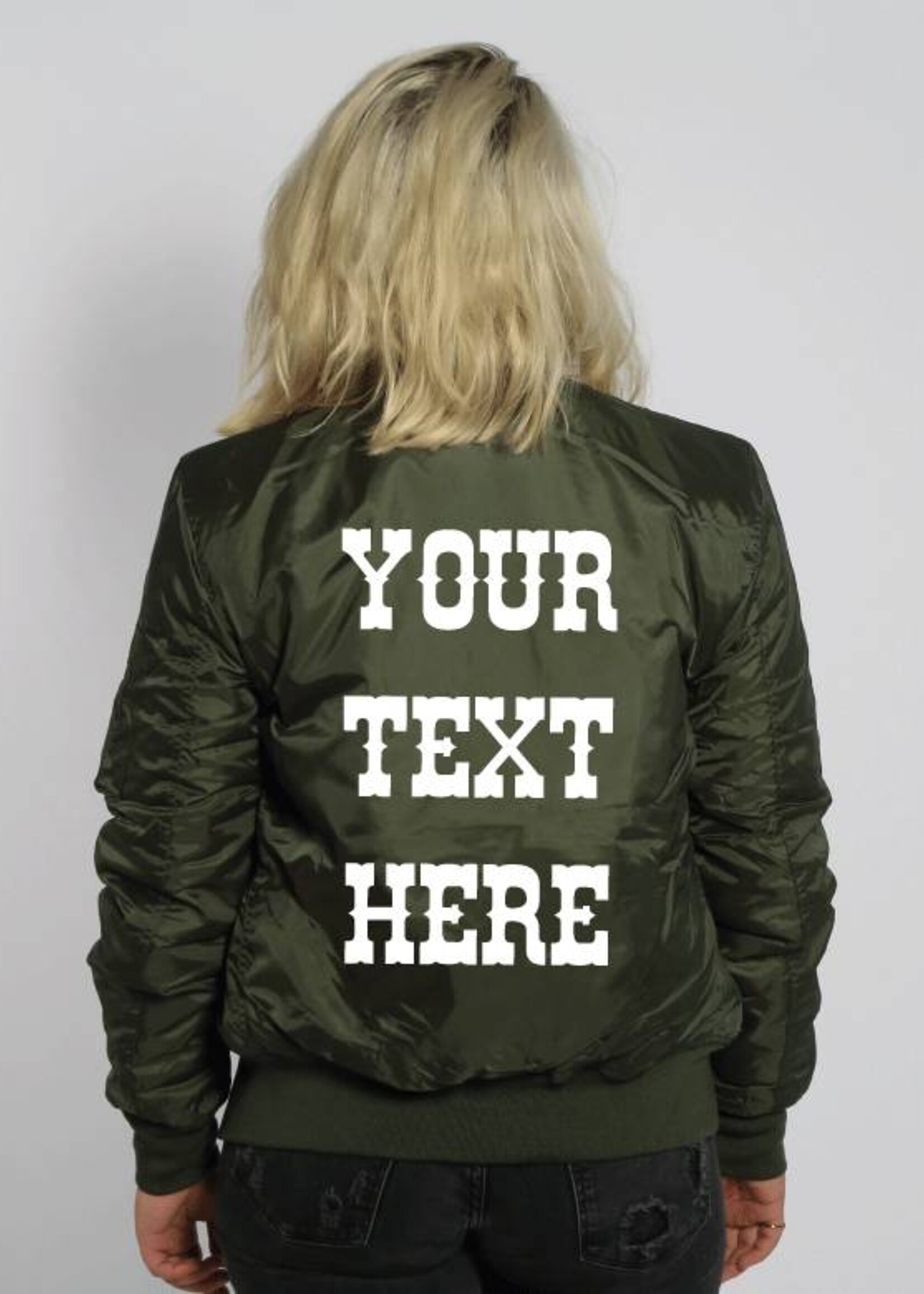 CUSTOM TEXT BOMBER (WMN)