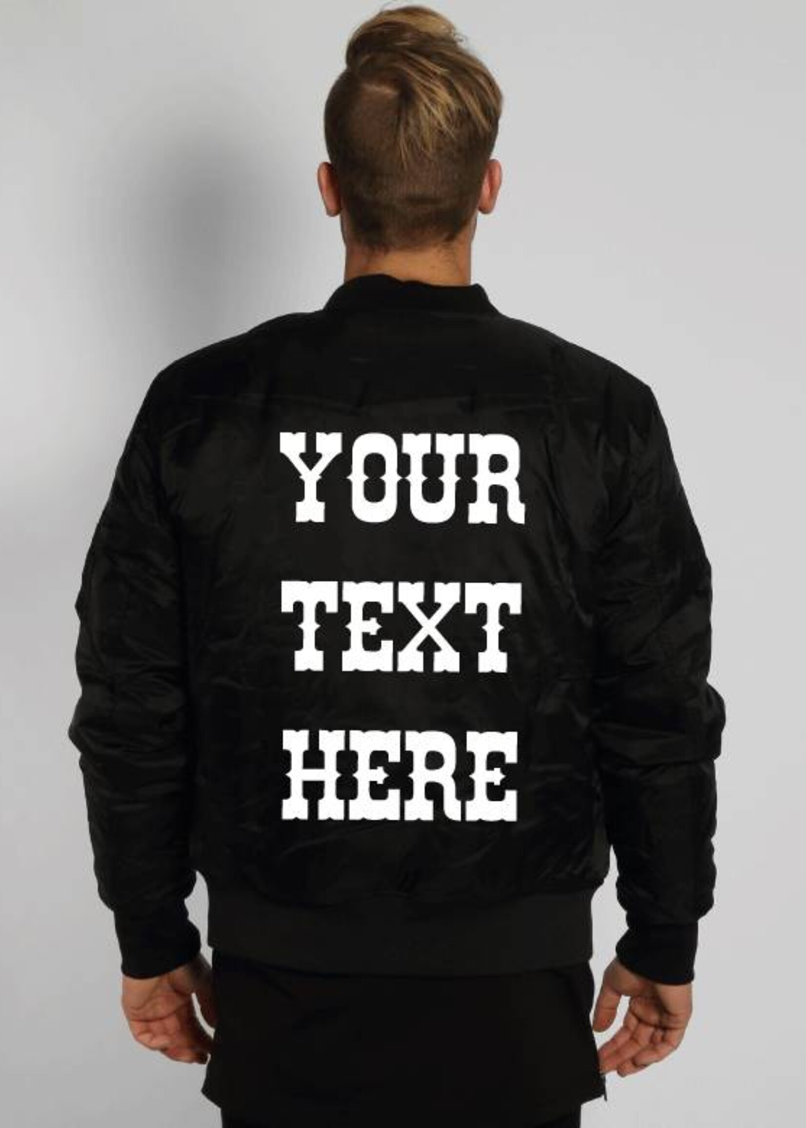 CUSTOM TEXT BOMBER (MEN)