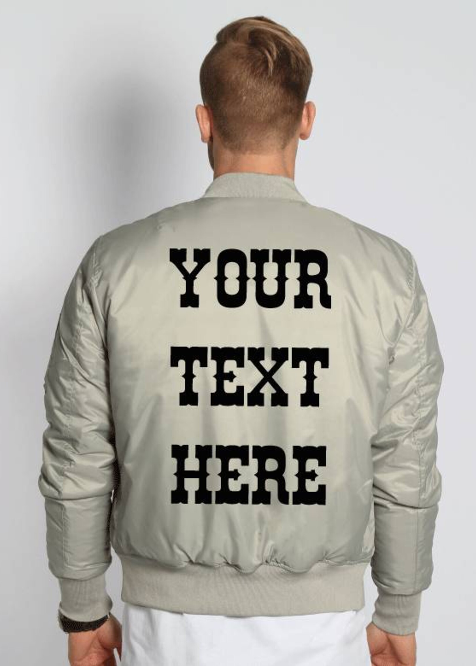 CUSTOM TEXT BOMBER (MEN)