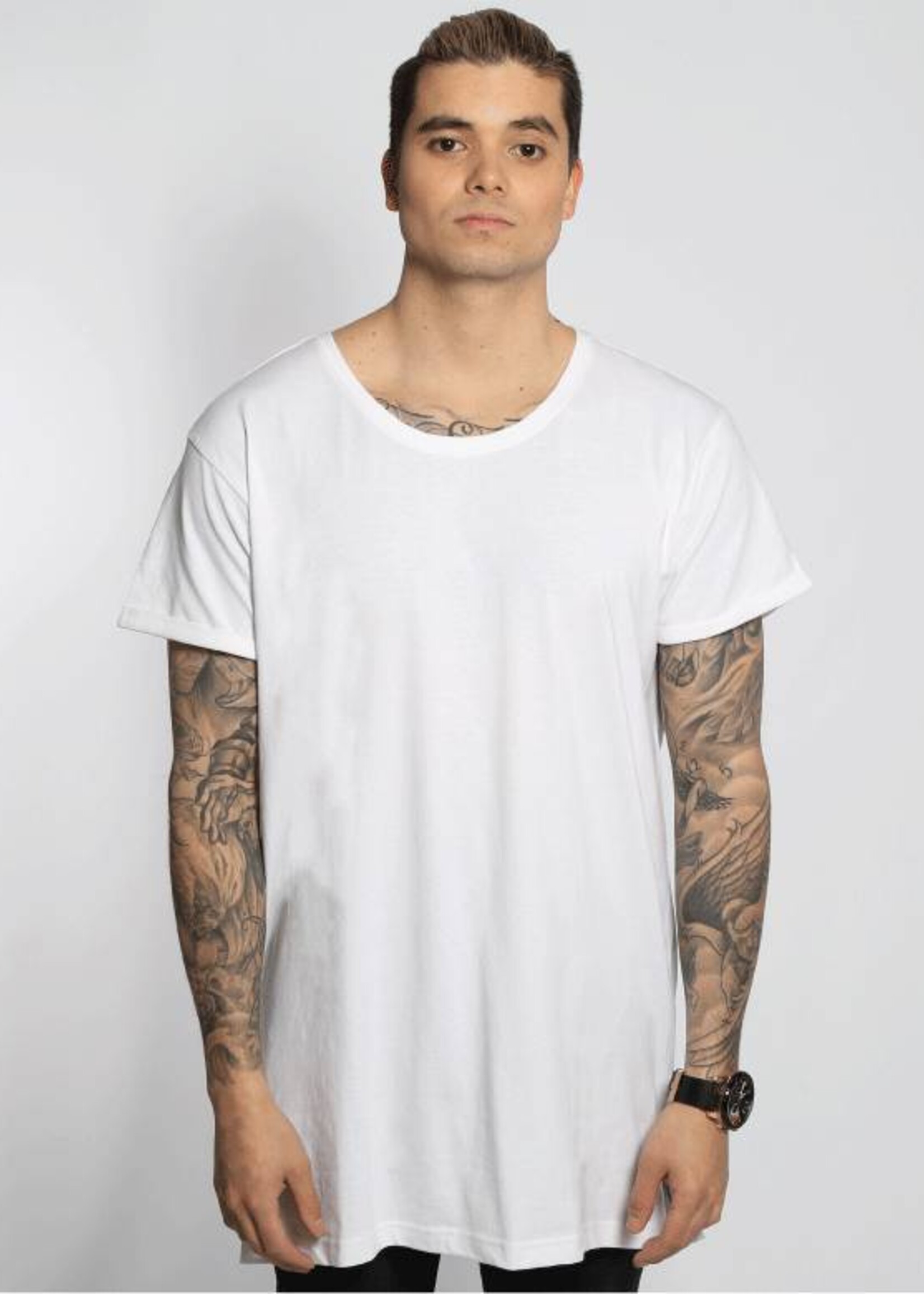 CUSTOM TEXT SIDE ZIP LONG TEE (MEN)