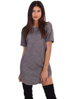 LA SISTERS DAMAGED TSHIRT DRESS GREY