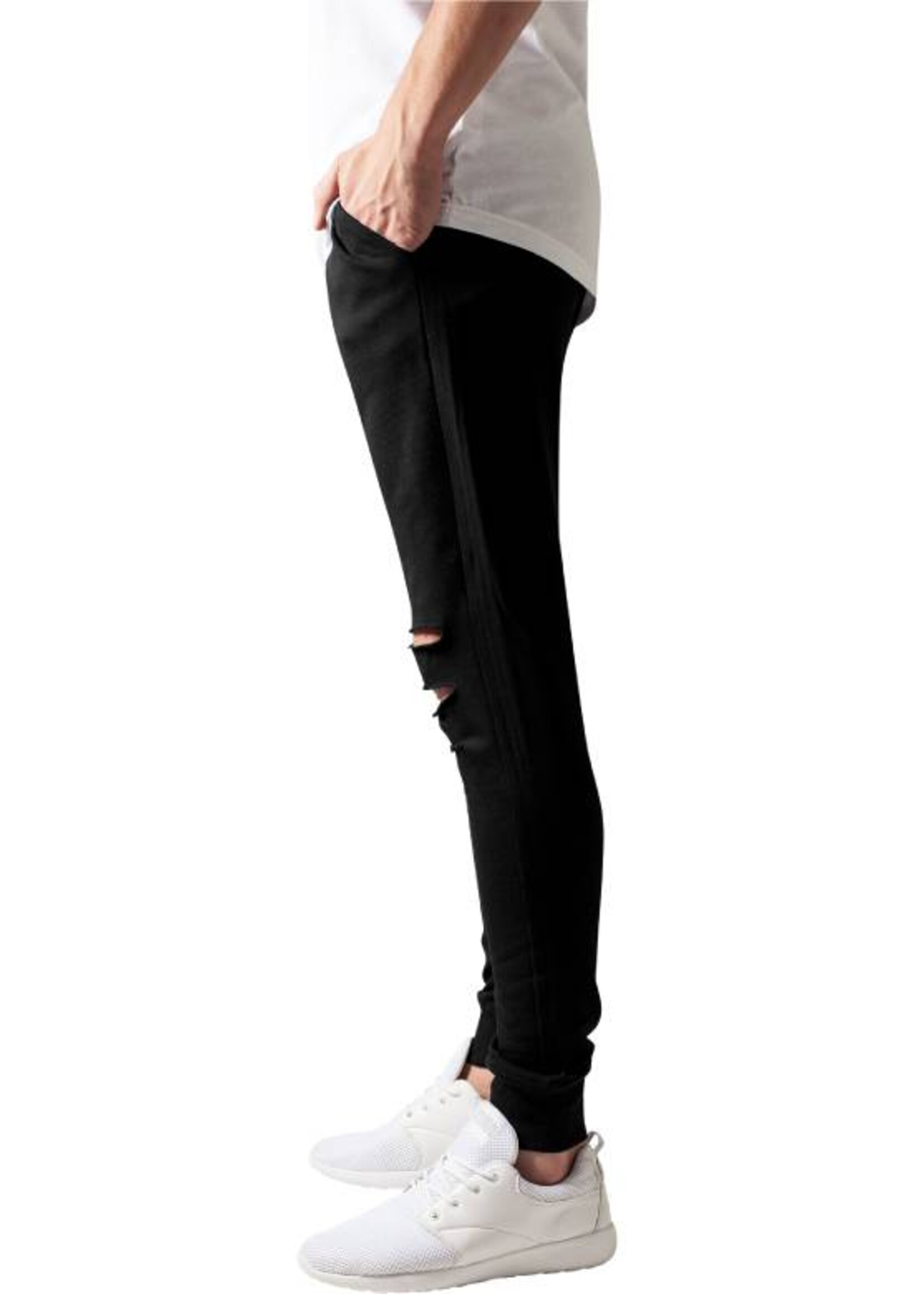 CUTTED TERRY PANTS BLACK (MEN)