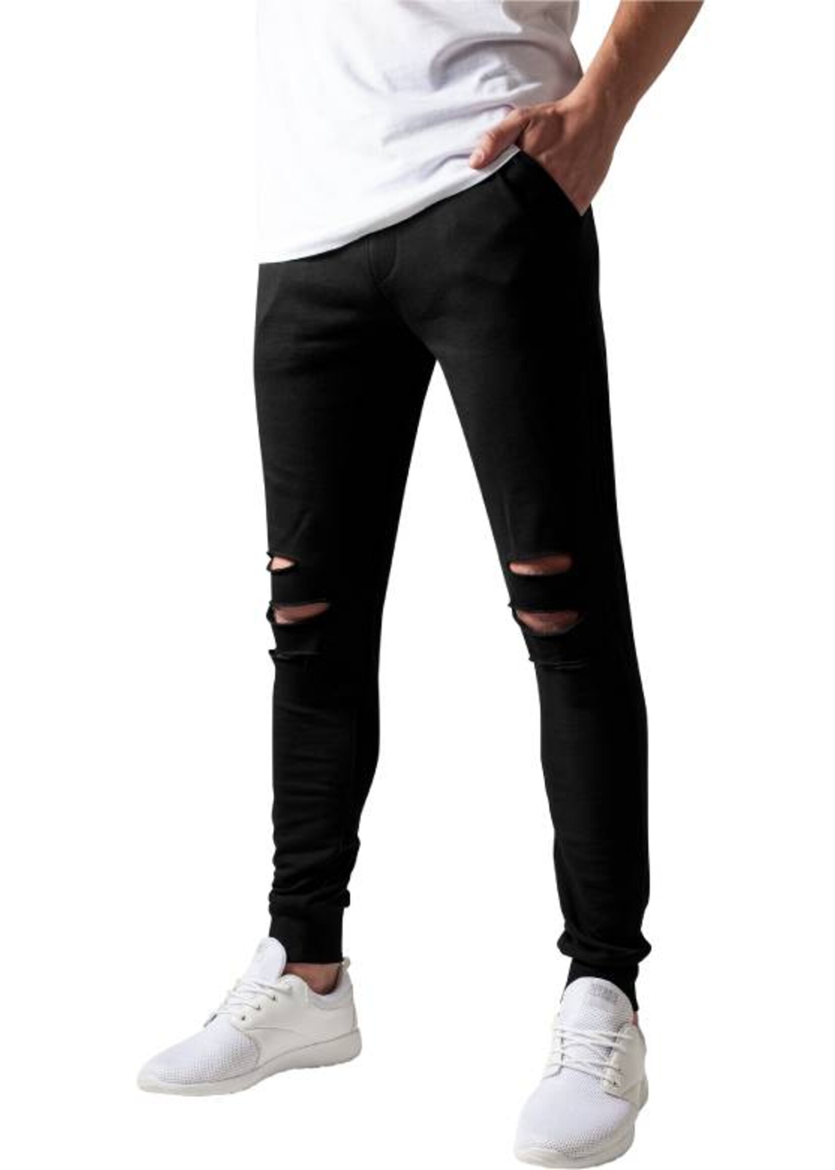 CUTTED TERRY PANTS BLACK (MEN)