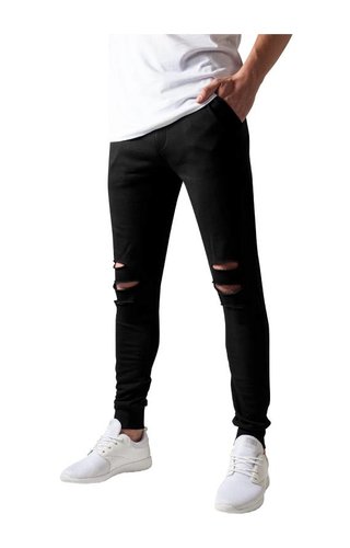 CUTTED TERRY PANTS BLACK (MEN) 