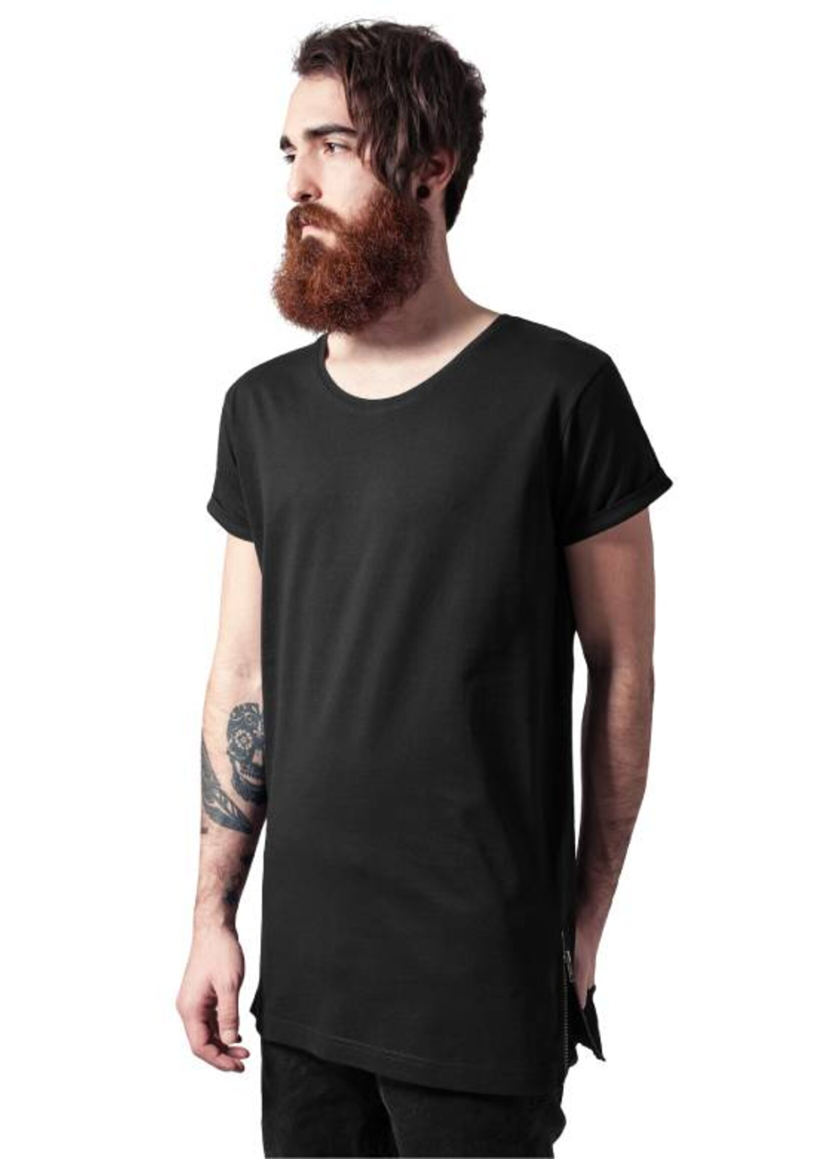 SIDE ZIP LONG TEE BLACK (MEN)