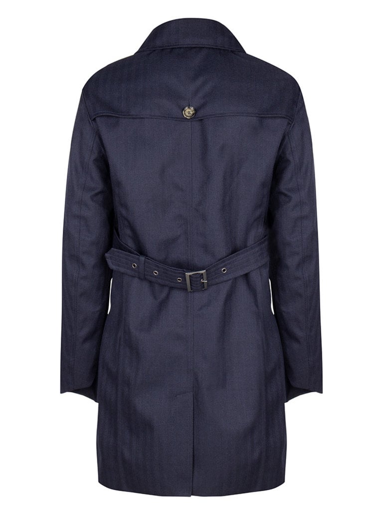 Mens Blue Trench Coat Long - Tradingbasis