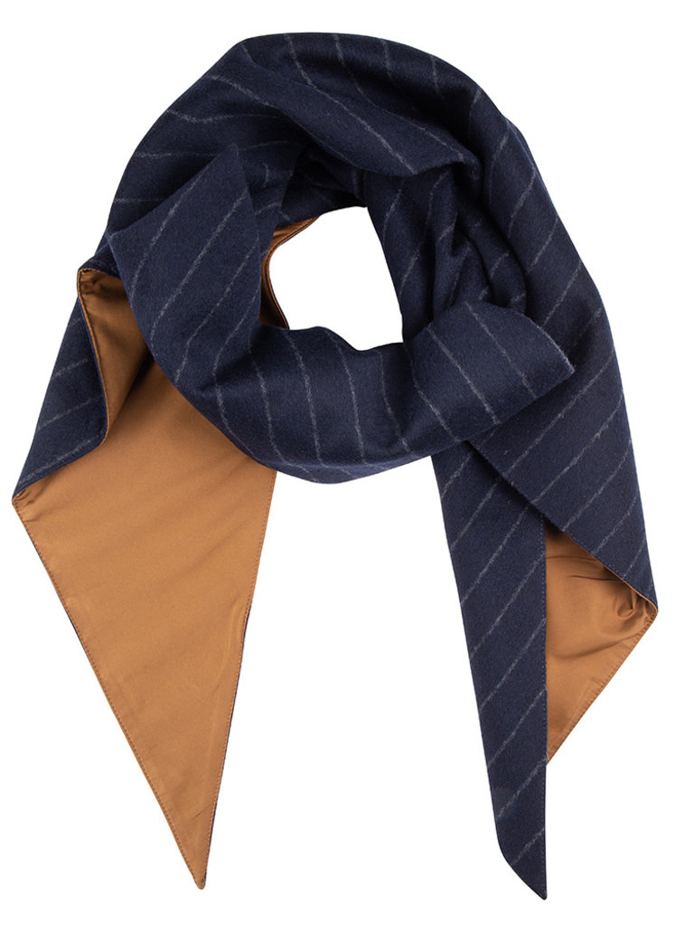 navy and tan scarf