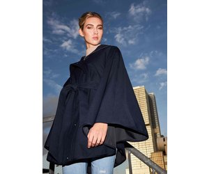 Waterproof Rain Poncho Cape Navy Blue Rain Couture Amsterdam