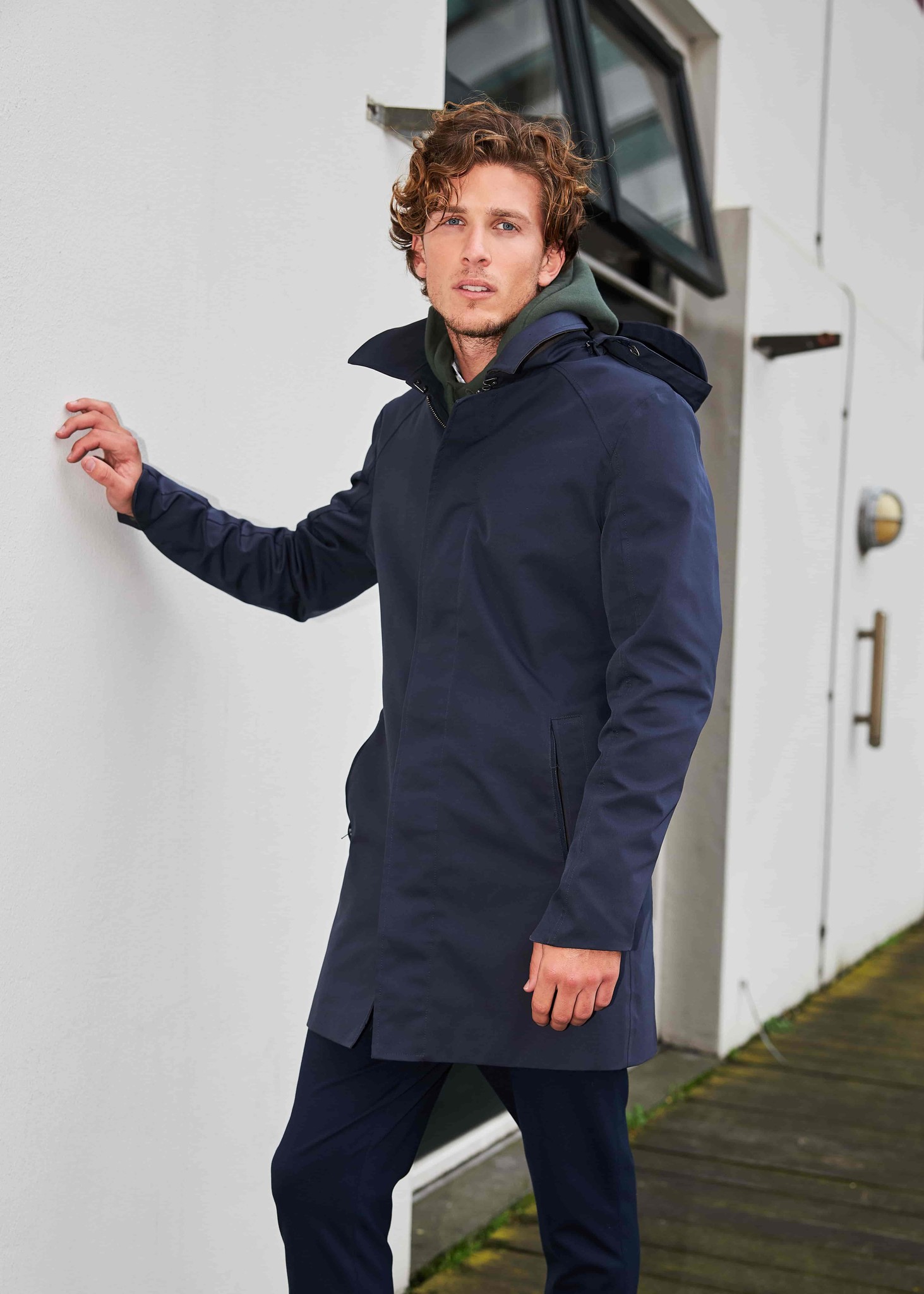 Waterproof Men's Rain Trenchcoat Navy Uni Rain Couture Amsterdam