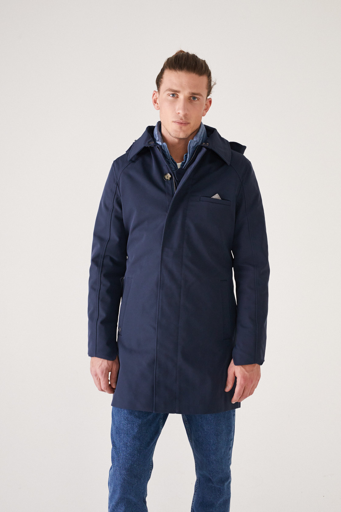 Waterproof Men's Rain Trenchcoat - Navy Uni - Rain Couture Amsterdam