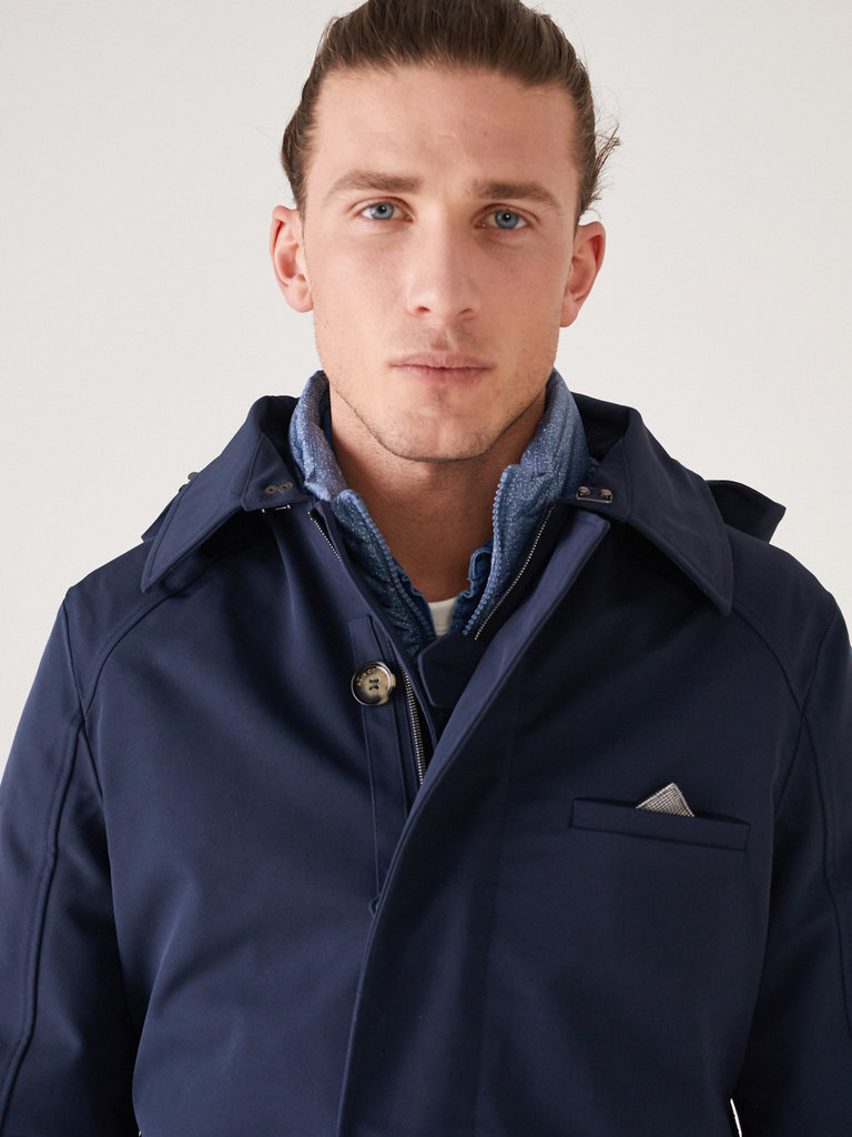 Waterproof Men's Rain Trenchcoat Navy Uni Rain Couture Amsterdam