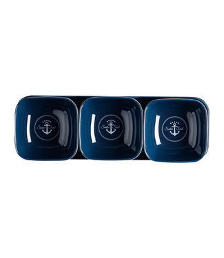 Marine Business Sailor Soul snackschaaltjes 3 stuks op serveer tray