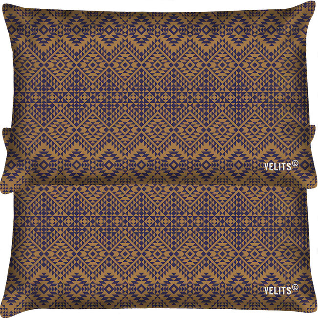 Velits Outdoor Sierkussen patroon bruin-blauw