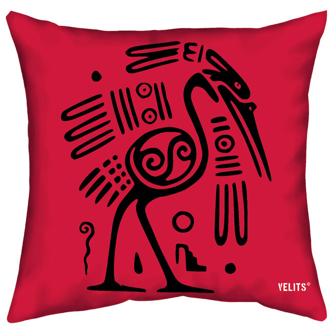 Velits Outdoor Sierkussen print azteken rood