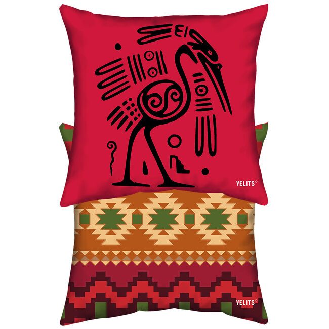 Velits Outdoor Sierkussen print azteken rood