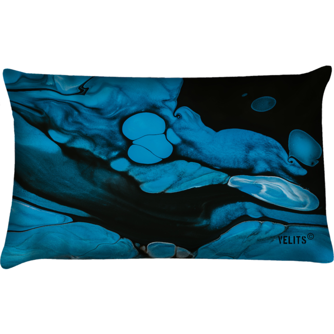 Velits Outdoor Buitenkussen patroon blauw-tinten