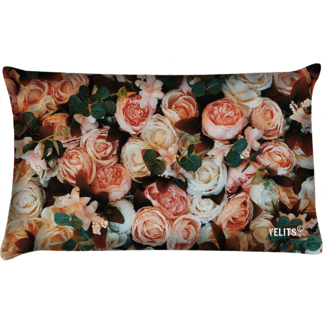 Velits Outdoor Buitenkussen roze rozen