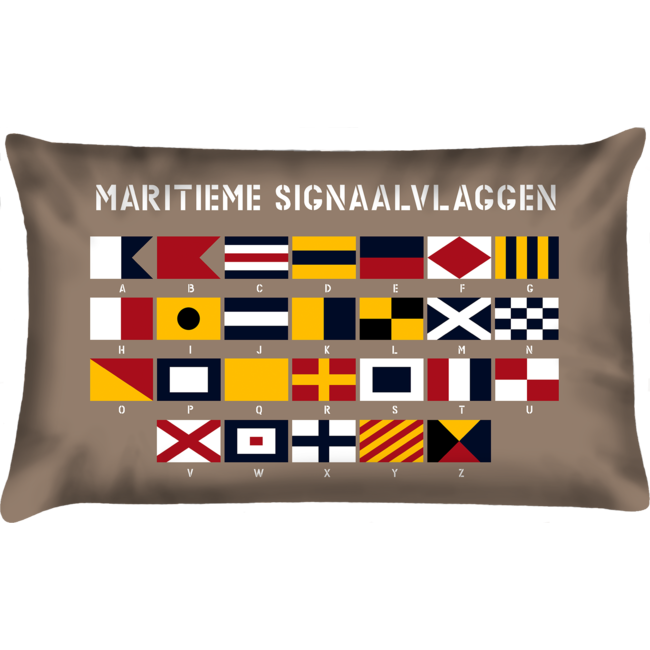 Velits Outdoor Bootkussen seinvlaggen alfabet beige