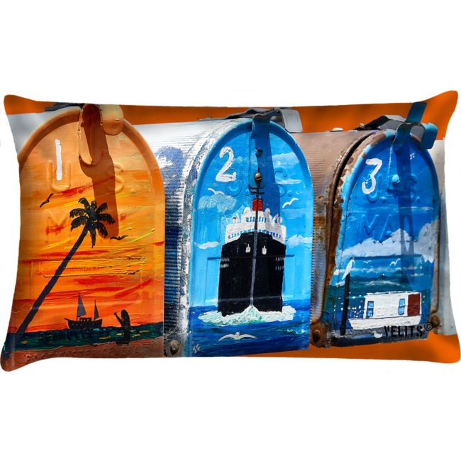 Velits Outdoor Buitenkussen Oranje Blanje Bleu mailbox