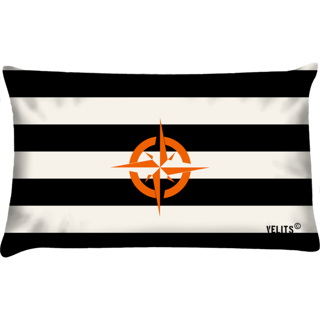 Velits Outdoor Buitenkussen OITNB Streep kompas oranje