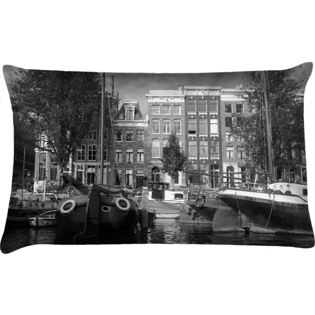 Velits Outdoor Buitenkussen Amsterdam grachten Dutchies zwart wit