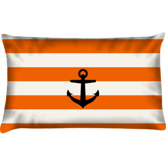 Velits Outdoor Buitenkussen Orange gestreept anker