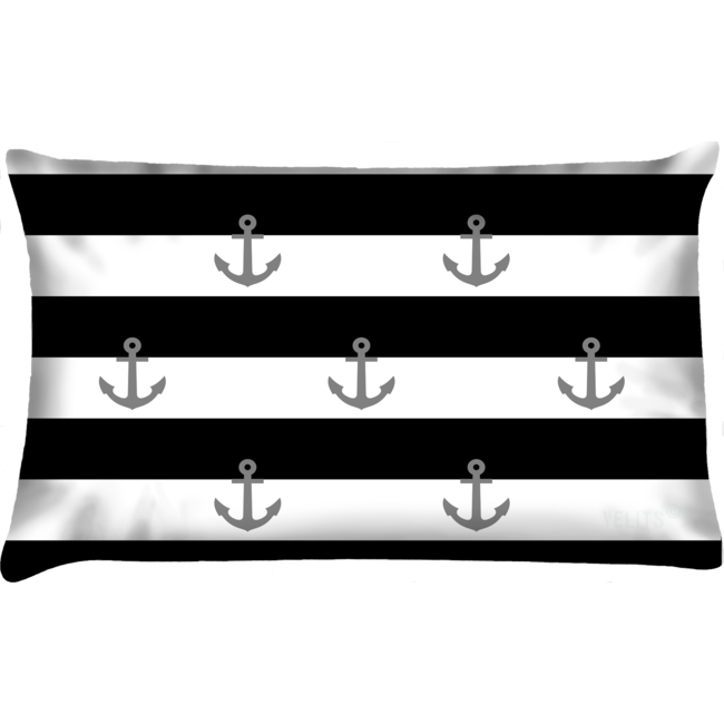 Velits Outdoor Bootkussen Men in Black gestreept ankers grijs