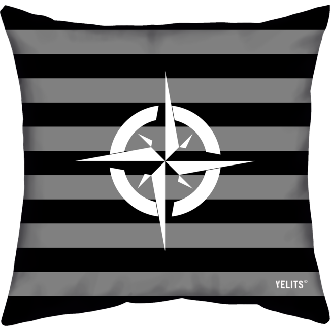 Velits Outdoor Bootkussen Men in Black zwart grijze streep kompas