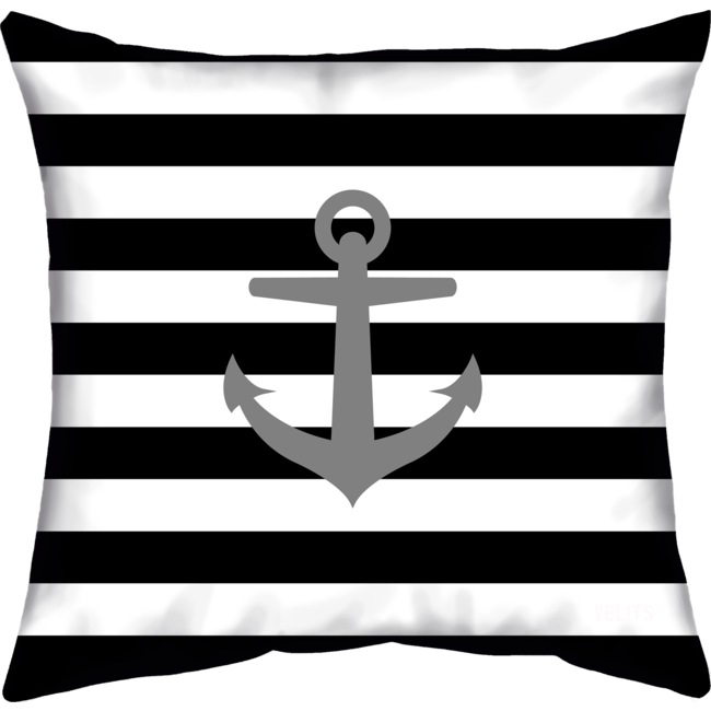 Velits Outdoor Buitenkussen Men in Black gestreept anker