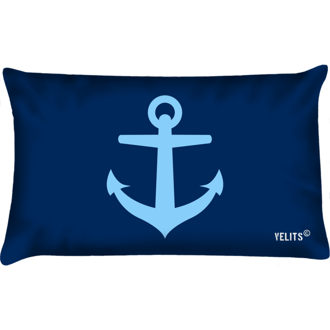 Velits Outdoor Bootkussen Blauw Bloed anker