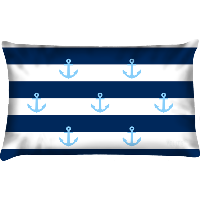 Velits Outdoor Bootkussen Blauw Bloed gestreept ankers